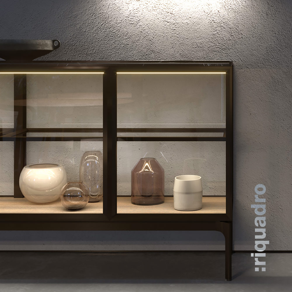 Storage sideboard in glass by Henryglass