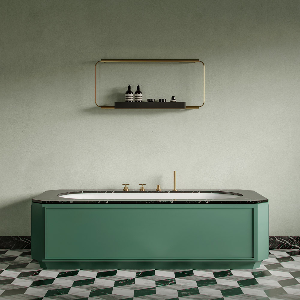 Art deco bathtub, retro style bathroom collection