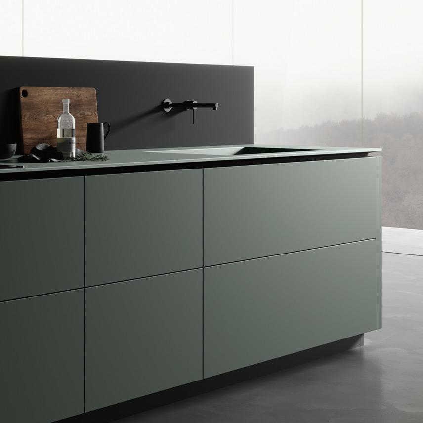 Green color kitchen cabinet new trends