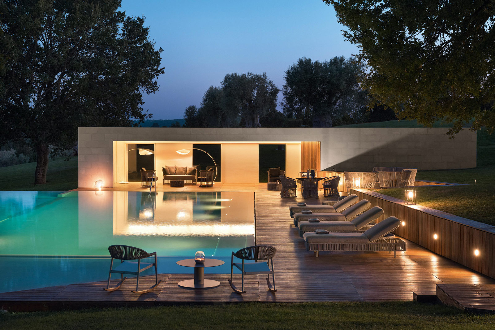 Tibidabo outdoor pool night view