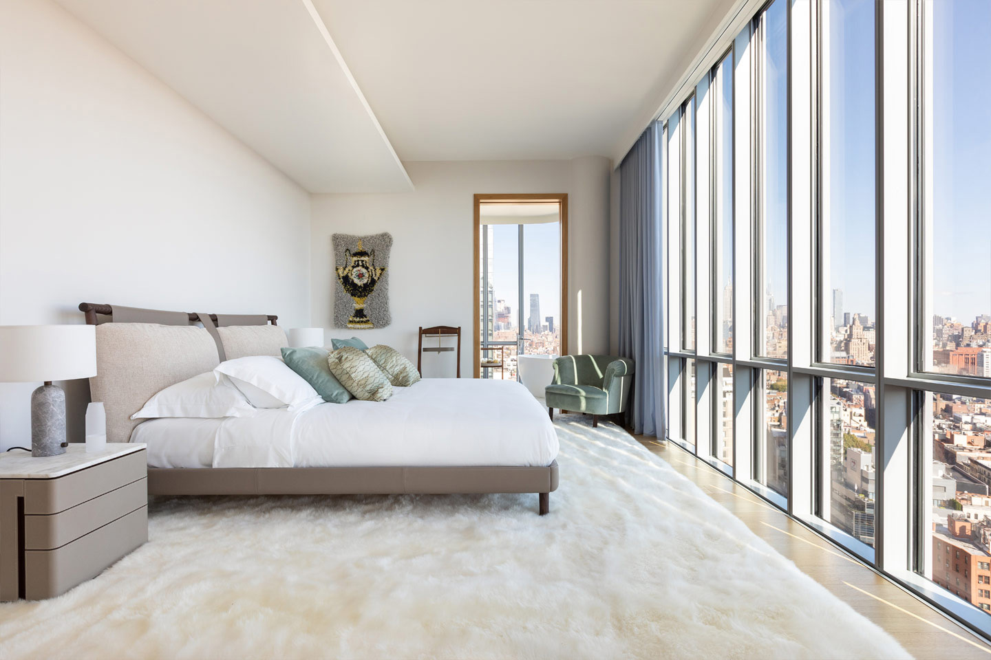 Penthouse bedroom interiors