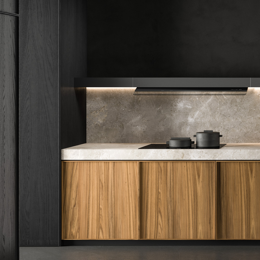 Luxury kitchen design in oak wood